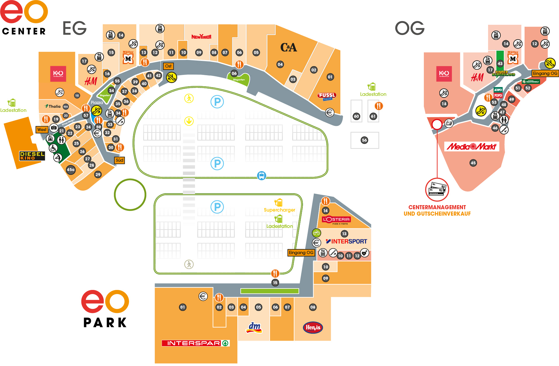 Shopplan mit interaktiver Karte